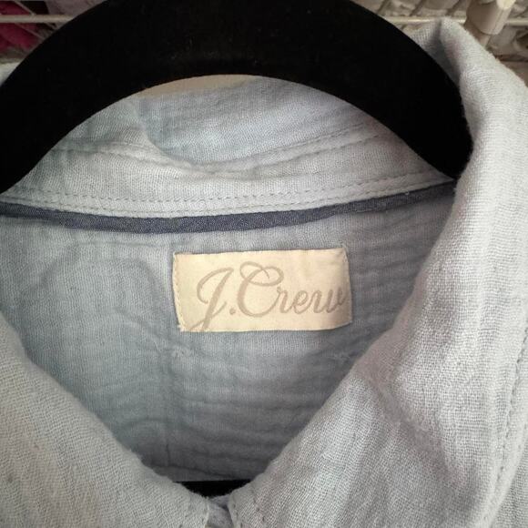 J Crew Cotton Gauze Light Blue Button Up Shirt size L-XL - Picture 4 of 6